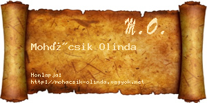 Mohácsik Olinda névjegykártya